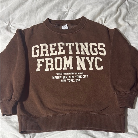 Zara Other - Brown 'Greetings from NYC' Sweater